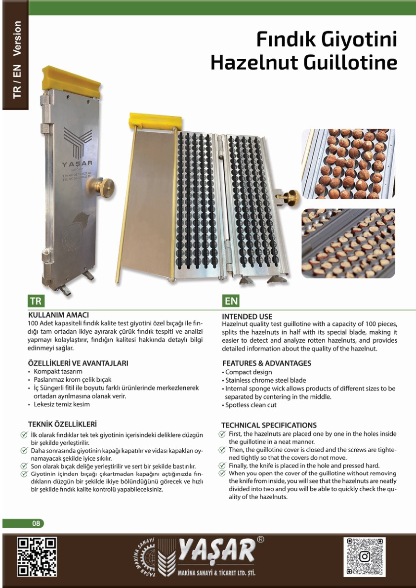 Fındık Giyotini katalog sayfası