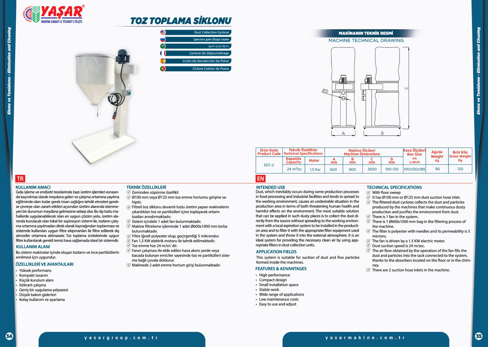 Toz Toplama Siklonu katalog sayfası