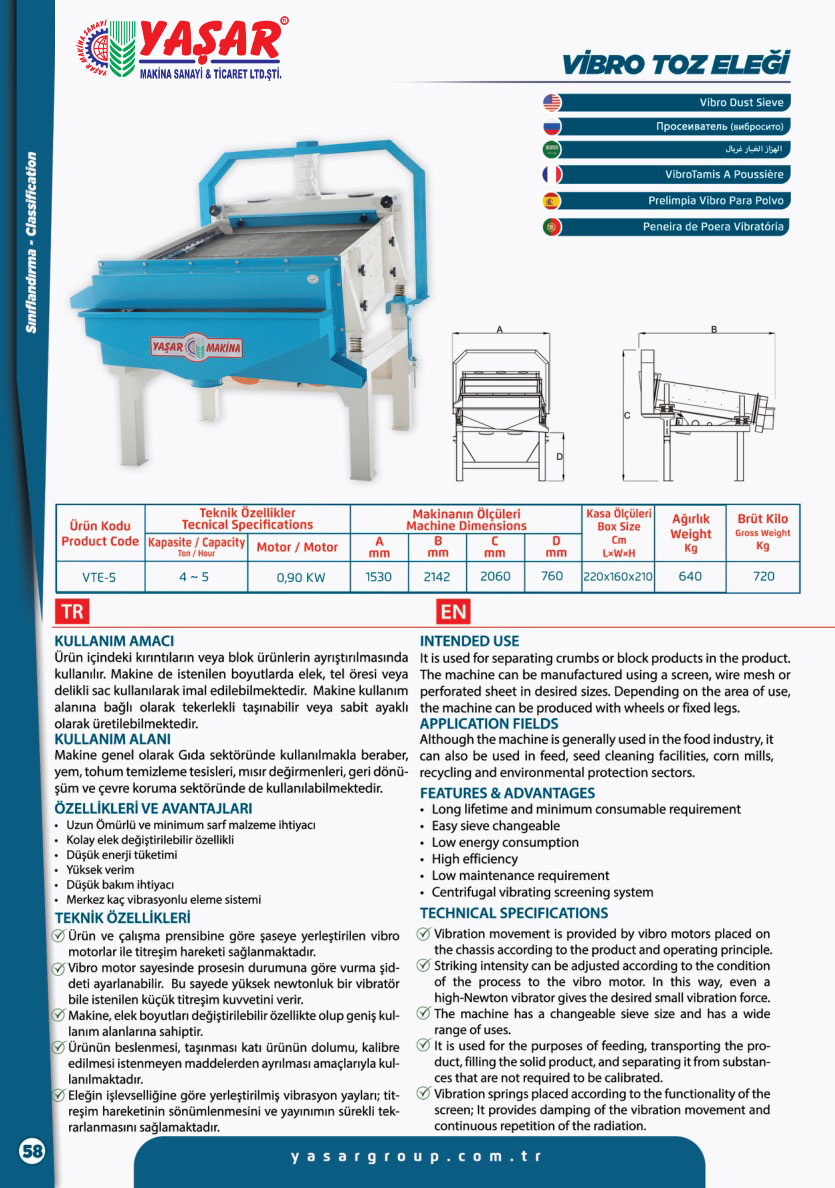 Vibro Toz Eleği katalog sayfası